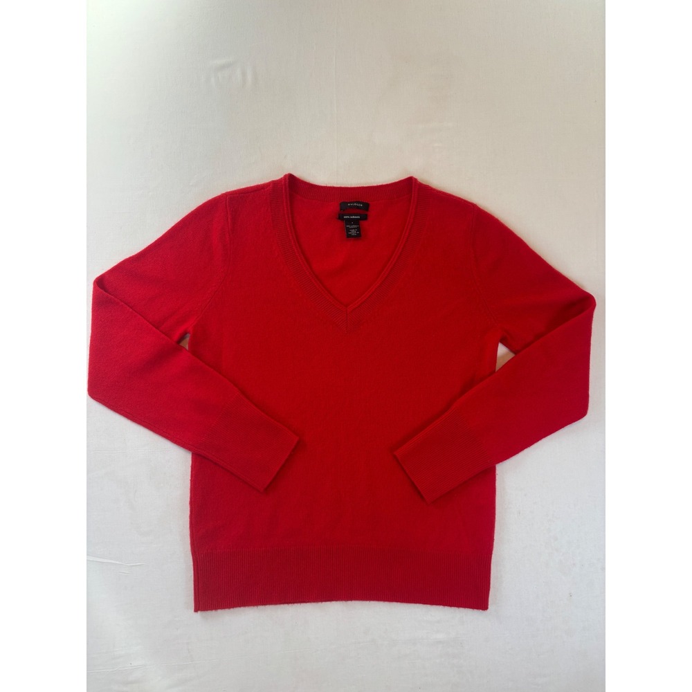 Halogen Red 100% Cashmere V-Neck Sweater Small HA441344MI Lightweight Very Soft